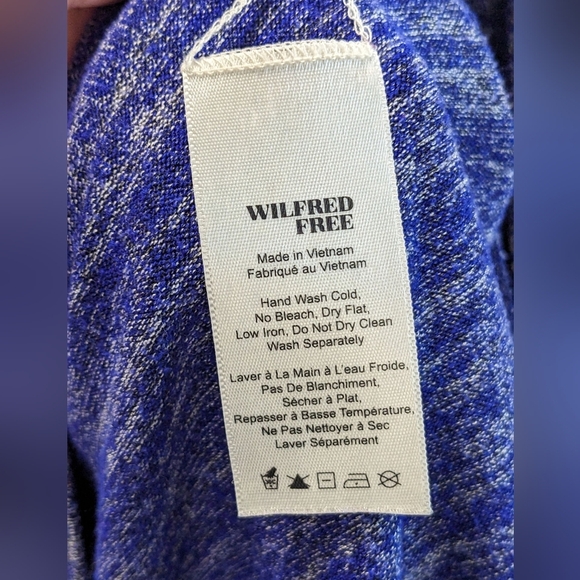 Aritzia Wilfred Purple And White Knit Tunic Top High Low Minimalist Boho Size S - Picture 5 of 10